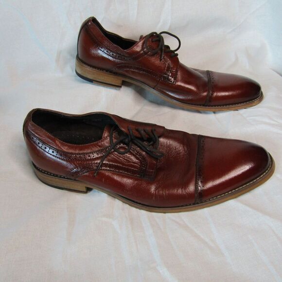 Stacy Adams Dickinson Leather Cap Toe Oxfords Mens US 10 - Picture 4 of 10